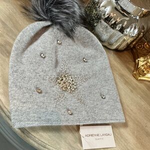 Adrienne Landau Quartz Beanie with crystal star. NEW with Tags